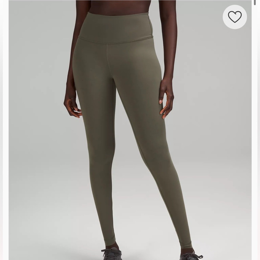 NWOT lululemon Align High-Rise Pants in a dark olive green color size 10